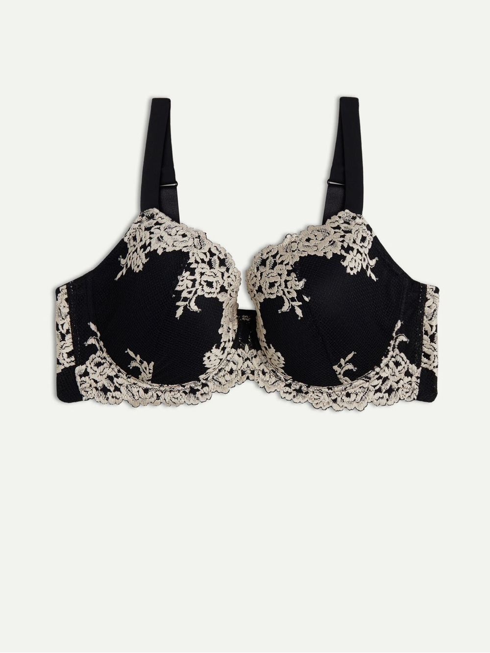 Intimissimi Mina Pretty Flowers Balconette Bra - Black with Cream Lace 40B